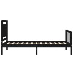 vidaXL Cadru de pat cu tăblie Small Single, negru, lemn masiv vidaXL Cadru de pat cu tăblie Small Single, negru, lemn masiv