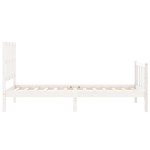 vidaXL Cadru de pat fără saltea, alb, 90x200 cm, lemn masiv pin