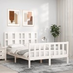 vidaXL Cadru de pat fără saltea, alb, 120x200 cm, lemn masiv pin vidaXL Cadru de pat fără saltea, alb, 120x200 cm, lemn masiv pin