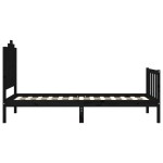 vidaXL Cadru de pat cu tăblie, negru, 100x200 cm, lemn masiv vidaXL Cadru de pat cu tăblie, negru, 100x200 cm, lemn masiv