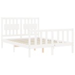 vidaXL Cadru de pat fără saltea, alb, 140x190 cm, lemn masiv de pin vidaXL Cadru de pat fără saltea, alb, 140x190 cm, lemn masiv de pin