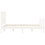 vidaXL Cadru de pat fără saltea, alb, 140x190 cm, lemn masiv de pin vidaXL Cadru de pat fără saltea, alb, 140x190 cm, lemn masiv de pin