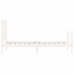 vidaXL Cadru de pat fără saltea, alb, 90x200 cm, lemn masiv pin