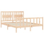 vidaXL Cadru de pat cu tăblie, lemn masiv, king size vidaXL Cadru de pat cu tăblie, lemn masiv, king size