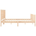 vidaXL Cadru de pat cu tăblie Super King Size, lemn masiv