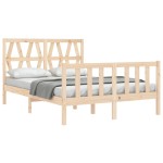 vidaXL Cadru de pat fără saltea, 140x190 cm, lemn masiv de pin