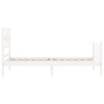 vidaXL Cadru de pat fără saltea, alb, 90x200 cm, lemn masiv pin