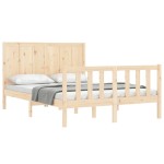 vidaXL Cadru de pat fără saltea, 140x190 cm, lemn masiv de pin vidaXL Cadru de pat fără saltea, 140x190 cm, lemn masiv de pin