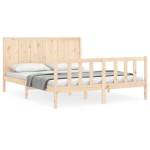 vidaXL Cadru de pat cu tăblie, king size, lemn masiv vidaXL Cadru de pat cu tăblie, king size, lemn masiv