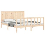 vidaXL Cadru de pat cu tăblie, king size, lemn masiv vidaXL Cadru de pat cu tăblie, king size, lemn masiv