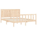 vidaXL Cadru de pat cu tăblie, king size, lemn masiv vidaXL Cadru de pat cu tăblie, king size, lemn masiv