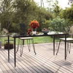 vidaXL Masă de grădină, negru, 160x80x74 cm, oțel & sticlă securizată vidaXL Masă de grădină, negru, 160x80x74 cm, oțel & sticlă securizată