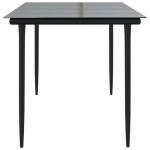 vidaXL Masă de grădină, negru, 160x80x74 cm, oțel & sticlă securizată vidaXL Masă de grădină, negru, 160x80x74 cm, oțel & sticlă securizată