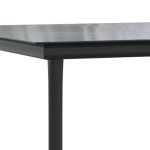 vidaXL Masă de grădină, negru, 200x100x74 cm, oțel & sticlă securizată