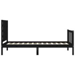 vidaXL Cadru de pat cu tăblie, negru, 100x200 cm, lemn masiv vidaXL Cadru de pat cu tăblie, negru, 100x200 cm, lemn masiv