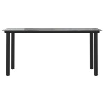 vidaXL Masă de grădină, negru, 160x80x74 cm, oțel & sticlă securizată