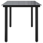 vidaXL Masă de grădină, negru, 160x80x74 cm, oțel & sticlă securizată