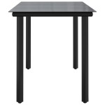 vidaXL Masă de grădină, negru, 200x100x74 cm, oțel & sticlă securizată