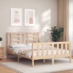 vidaXL Cadru de pat fără saltea, 140x190 cm, lemn masiv de pin vidaXL Cadru de pat fără saltea, 140x190 cm, lemn masiv de pin