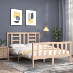 vidaXL Cadru de pat fără saltea, 140x190 cm, lemn masiv de pin vidaXL Cadru de pat fără saltea, 140x190 cm, lemn masiv de pin