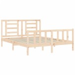 vidaXL Cadru de pat cu tăblie, king size, lemn masiv vidaXL Cadru de pat cu tăblie, king size, lemn masiv