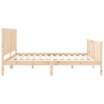 vidaXL Cadru de pat cu tăblie Super King Size, lemn masiv