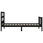 vidaXL Cadru de pat cu tăblie Small Single, negru, lemn masiv vidaXL Cadru de pat cu tăblie Small Single, negru, lemn masiv