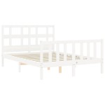 vidaXL Cadru de pat fără saltea, alb, 140x190 cm, lemn masiv de pin vidaXL Cadru de pat fără saltea, alb, 140x190 cm, lemn masiv de pin
