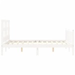 vidaXL Cadru de pat fără saltea, alb, 140x190 cm, lemn masiv de pin vidaXL Cadru de pat fără saltea, alb, 140x190 cm, lemn masiv de pin