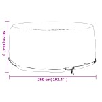 vidaXL Husă mobilier de grădină, 10 ocheți, rotund, Ø260x90 cm vidaXL Husă mobilier de grădină, 10 ocheți, rotund, Ø260x90 cm