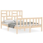 vidaXL Cadru de pat fără saltea, 140x190 cm, lemn masiv de pin vidaXL Cadru de pat fără saltea, 140x190 cm, lemn masiv de pin