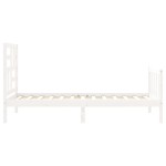 vidaXL Cadru de pat fără saltea, alb, 90x200 cm, lemn masiv pin