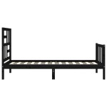 vidaXL Cadru de pat cu tăblie, negru, 100x200 cm, lemn masiv vidaXL Cadru de pat cu tăblie, negru, 100x200 cm, lemn masiv