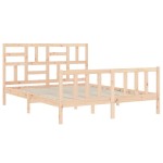 vidaXL Cadru de pat cu tăblie, king size, lemn masiv vidaXL Cadru de pat cu tăblie, king size, lemn masiv