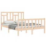 vidaXL Cadru de pat fără saltea, 140x190 cm, lemn masiv de pin vidaXL Cadru de pat fără saltea, 140x190 cm, lemn masiv de pin