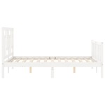 vidaXL Cadru de pat fără saltea, alb, 140x190 cm, lemn masiv de pin