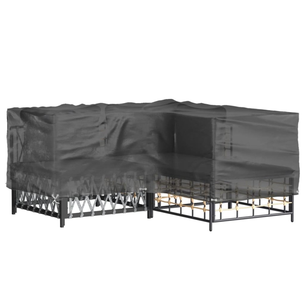 vidaXL Husă mobilier de grădină în formă de L 12 ocheți, 185x185x70 cm