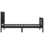 vidaXL Cadru de pat cu tăblie Small Single, negru, lemn masiv