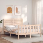 vidaXL Cadru de pat fără saltea, 140x190 cm, lemn masiv de pin vidaXL Cadru de pat fără saltea, 140x190 cm, lemn masiv de pin