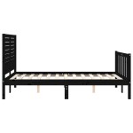 vidaXL Cadru de pat cu tăblie, negru, 140x190 cm, lemn masiv vidaXL Cadru de pat cu tăblie, negru, 140x190 cm, lemn masiv