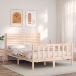 vidaXL Cadru de pat fără saltea, 140x200 cm, lemn masiv pin vidaXL Cadru de pat fără saltea, 140x200 cm, lemn masiv pin