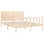 vidaXL Cadru de pat cu tăblie, king size, lemn masiv vidaXL Cadru de pat cu tăblie, king size, lemn masiv