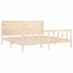 vidaXL Cadru de pat cu tăblie Super King Size, lemn masiv