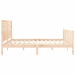vidaXL Cadru de pat cu tăblie Super King Size, lemn masiv