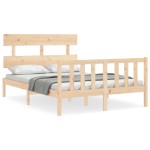 vidaXL Cadru de pat fără saltea, 140x190 cm, lemn masiv de pin vidaXL Cadru de pat fără saltea, 140x190 cm, lemn masiv de pin