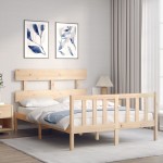 vidaXL Cadru de pat fără saltea, 140x190 cm, lemn masiv de pin vidaXL Cadru de pat fără saltea, 140x190 cm, lemn masiv de pin