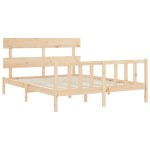 vidaXL Cadru de pat cu tăblie, king size, lemn masiv vidaXL Cadru de pat cu tăblie, king size, lemn masiv