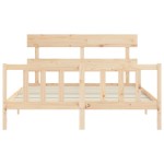 vidaXL Cadru de pat cu tăblie, king size, lemn masiv vidaXL Cadru de pat cu tăblie, king size, lemn masiv