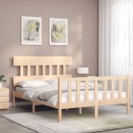 vidaXL Cadru de pat fără saltea, 140x190 cm, lemn masiv de pin vidaXL Cadru de pat fără saltea, 140x190 cm, lemn masiv de pin