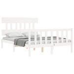 vidaXL Cadru de pat fără saltea, alb, 140x190 cm, lemn masiv de pin vidaXL Cadru de pat fără saltea, alb, 140x190 cm, lemn masiv de pin